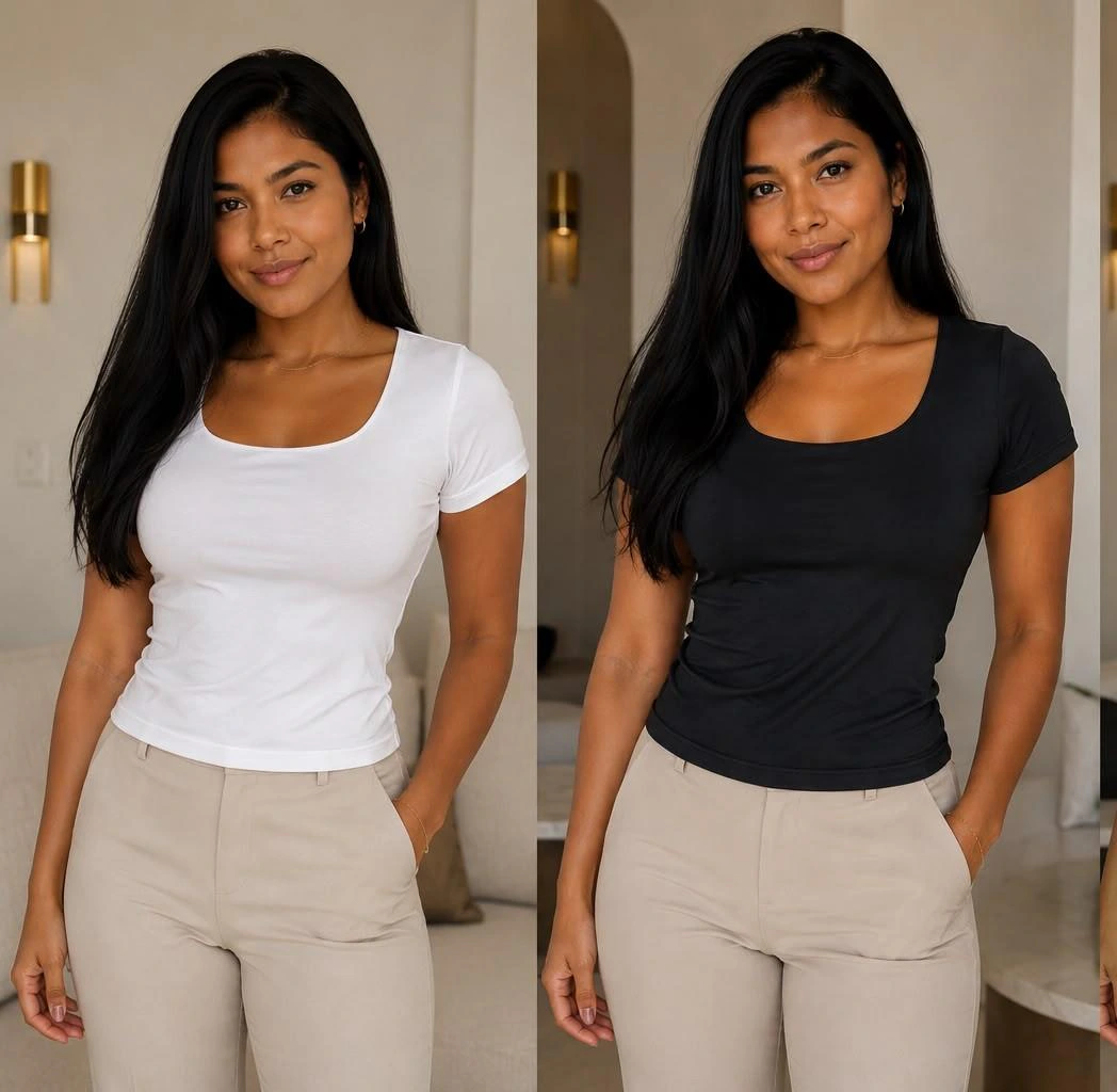Kit 2 Blusa Feminina Baby Look com Tecido Suplex Leve e Confortável