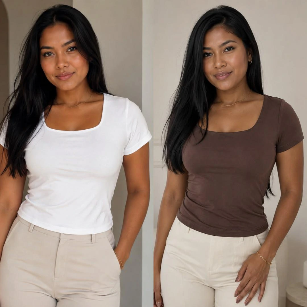 Kit 2 Blusa Feminina Baby Look com Tecido Suplex Leve e Confortável — imagem 5
