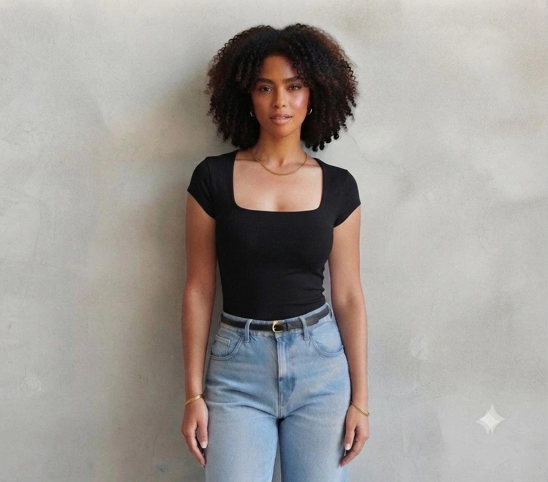 Kit 3 Blusa Feminina Baby Look com Tecido Suplex Leve e Confortável — imagem 3