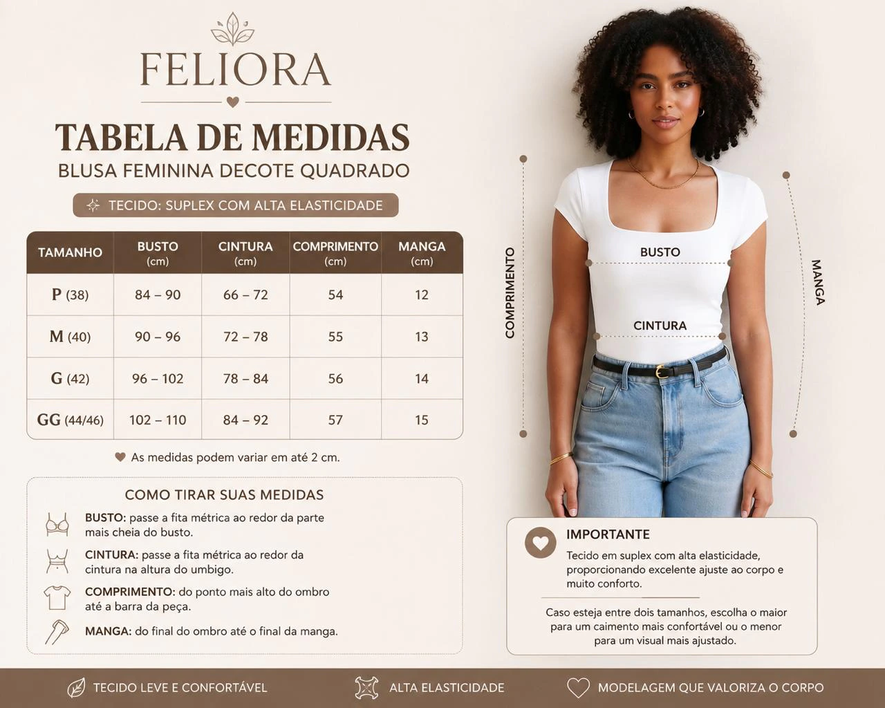 Kit 3 Blusa Feminina Baby Look com Tecido Suplex Leve e Confortável — imagem 5